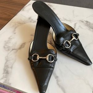Gucci mid heel mules